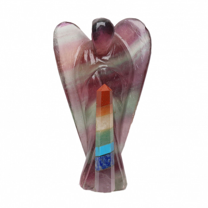 Fluorit multicolor anděl strážný čakrový - XL -cca 5 cm