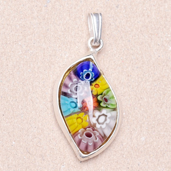 Muranské sklo multicolor přívěsek stříbro Ag 925 21739 - 2