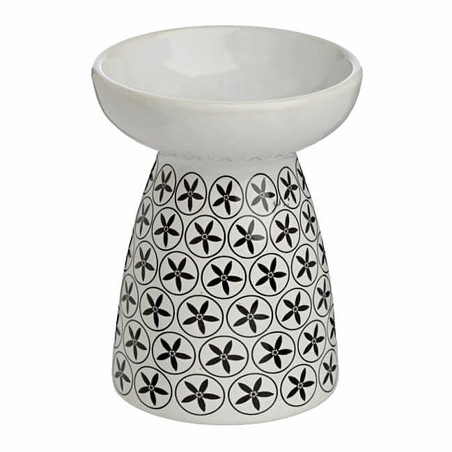 Aroma lampa keramická bílá Květinový vzor A - výška 11