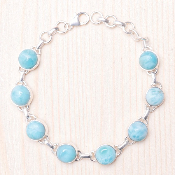 Larimar náramek stříbro Ag 925 B389 - 17 - 19