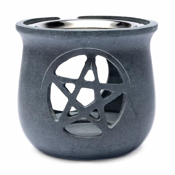 Pícka z mastku Pentagram šedá s nerez sítkem - výška cca 9 cm