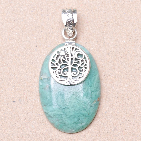 Chalcedon zelený přívěsek stříbro Ag 925 74402 - 3