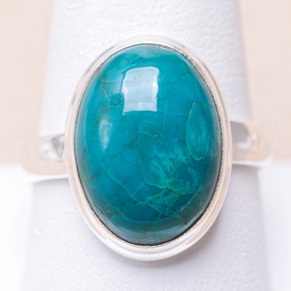Chryzokol prsten stříbro Ag 925 24751 - 64 mm (US 10