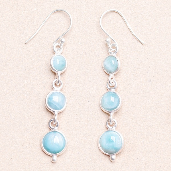 Larimar náušnice stříbro Ag 925 17478 - 3