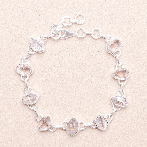 Herkimer diamant náramek stříbro Ag 925 B209 - 17- 19
