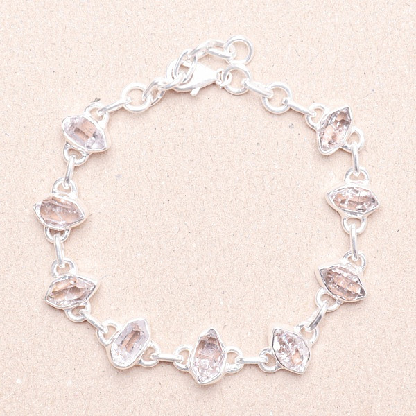 Herkimer diamant náramek stříbro Ag 925 B210 - 16