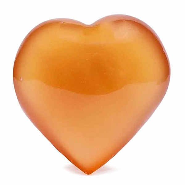 Kalcit medový masážní hmatka srdce 4 cm - cca 4 cm