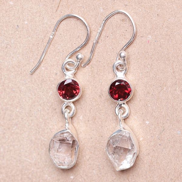 Herkimer diamant náušnice stříbro Ag 925 84767 - 2