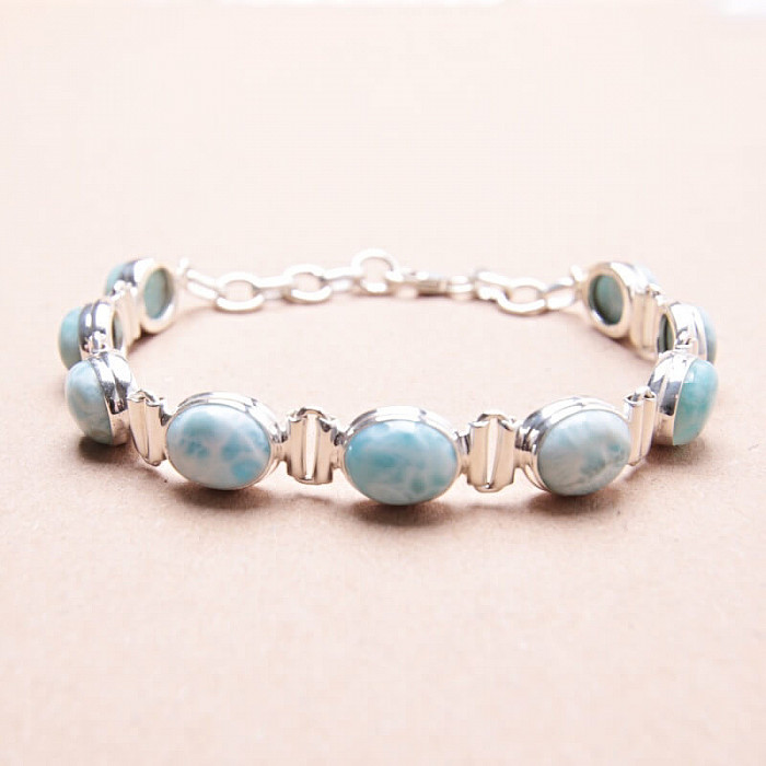 Larimar náramek stříbro Ag 925 91014 - 18 - 20 cm