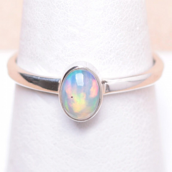 Opál etiopský prsten stříbro Ag 925 LOT19 - 59 mm (US 9)