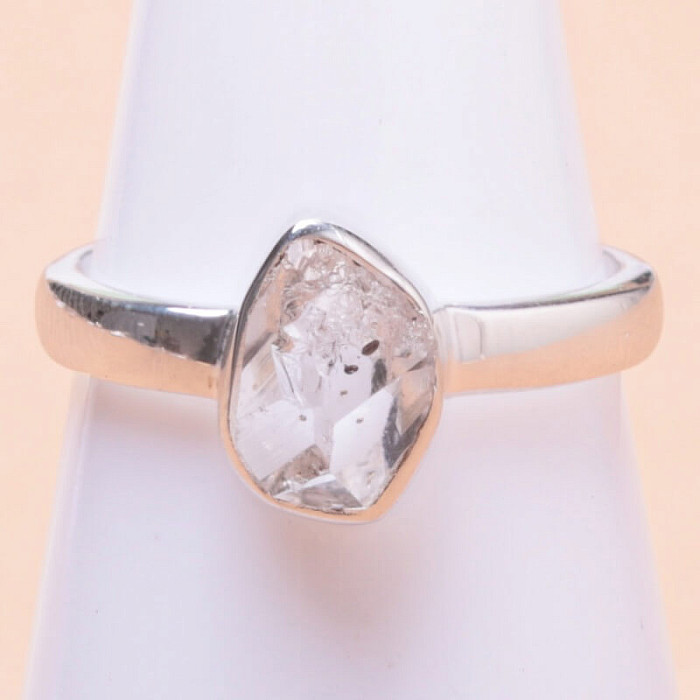 Herkimer diamant prsten stříbro Ag 925 LOT3 - 52 mm (US 6)