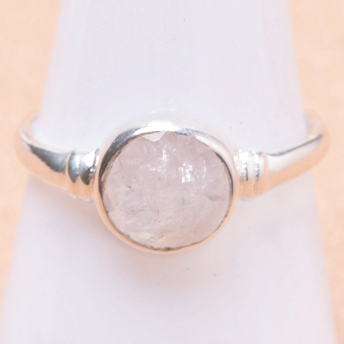 Měsíční kámen duhový prsten stříbro Ag 925 36796 - 57 mm (US 8)