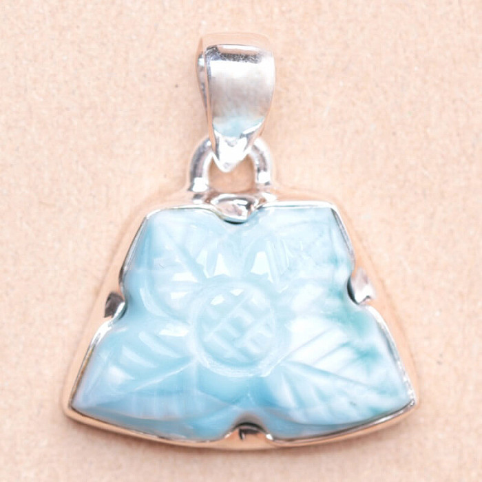 Larimar vyřezávaný přívěsek stříbro Ag 925 P84 - 1