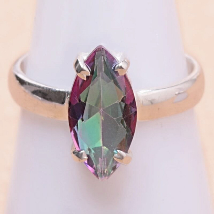 Topaz mystický prsten stříbro Ag 925 10589 - 55 mm (US 7