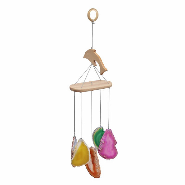 Achátová zvonkohra Multicolor - plátky 6 - 8 cm