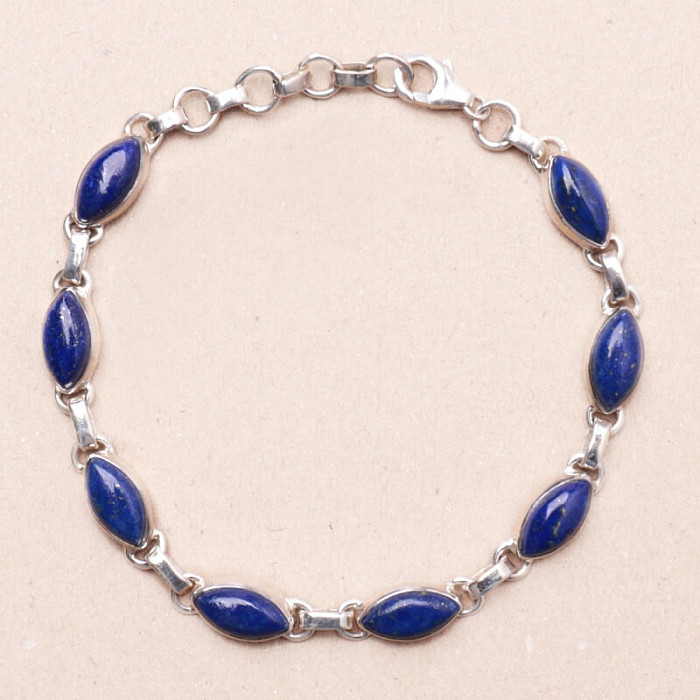 Lapis Lazuli náramek stříbro Ag 925 B222 - 18 - 20