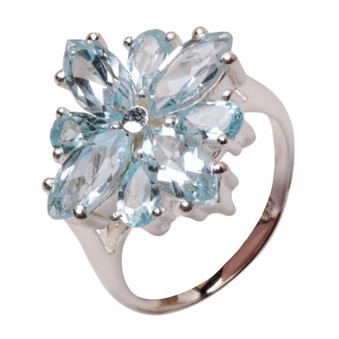 Topaz modrý prsten stříbro Ag 925 R5312BT - 52 mm (US 6)