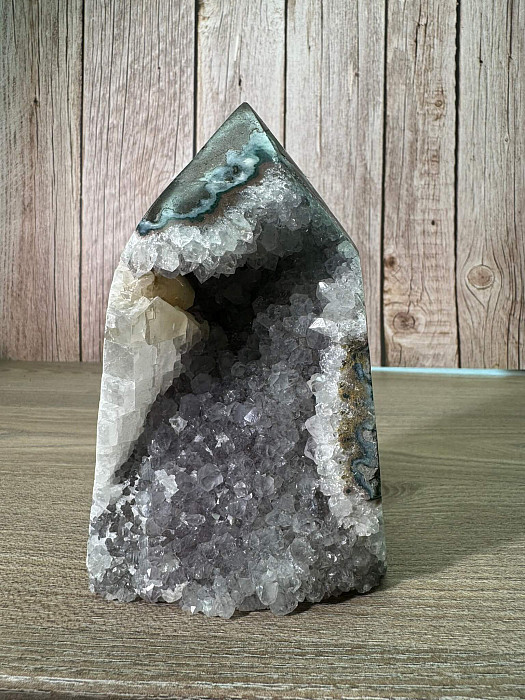 Ametyst drůza Brazílie špice - obelisk 11 - cca 14 x 8