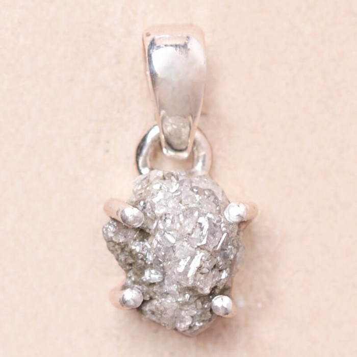 Diamant přírodní surový přívěsek stříbro Ag 925 LOT11 - 0