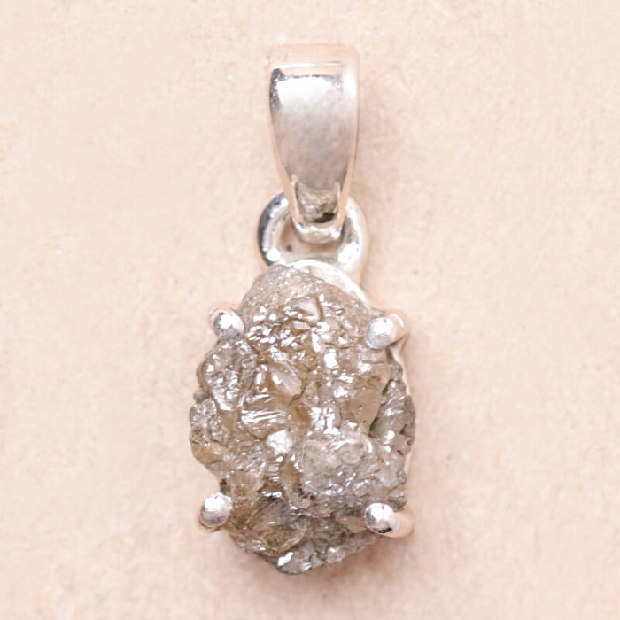 Diamant přírodní surový přívěsek stříbro Ag 925 LOT12 - 0
