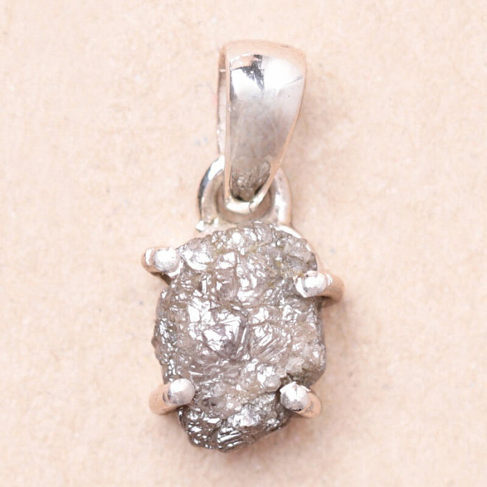 Diamant přírodní surový přívěsek stříbro Ag 925 LOT13 - 0