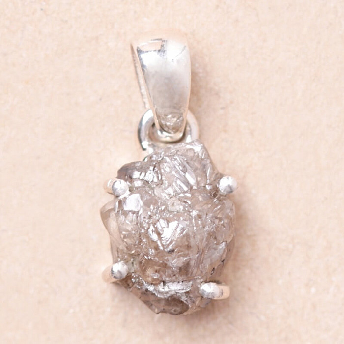Diamant přírodní surový přívěsek stříbro Ag 925 LOT16 - 0