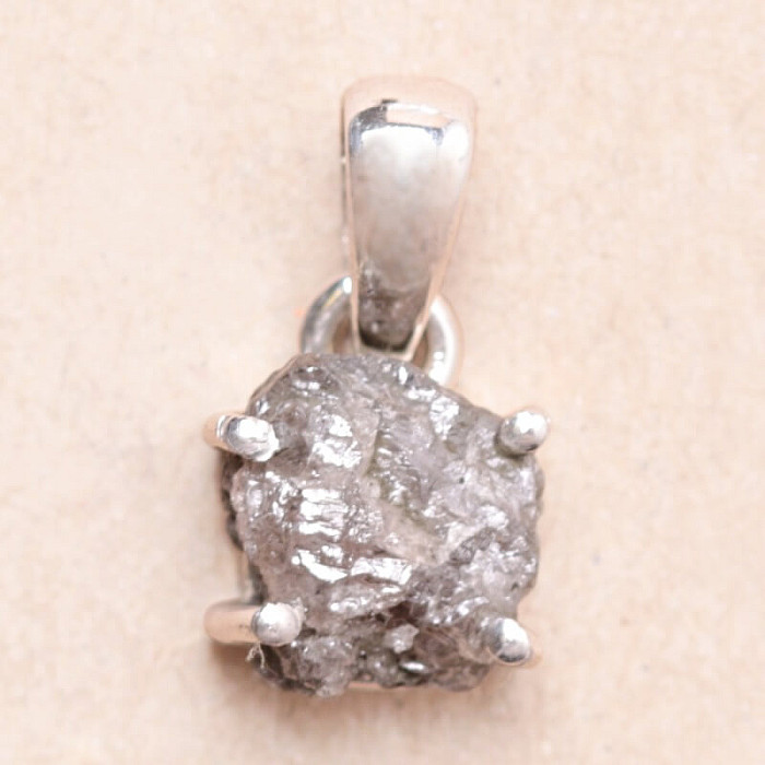 Diamant přírodní surový přívěsek stříbro Ag 925 LOT2 - 0