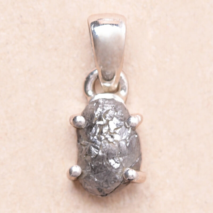 Diamant přírodní surový přívěsek stříbro Ag 925 LOT4 - 0
