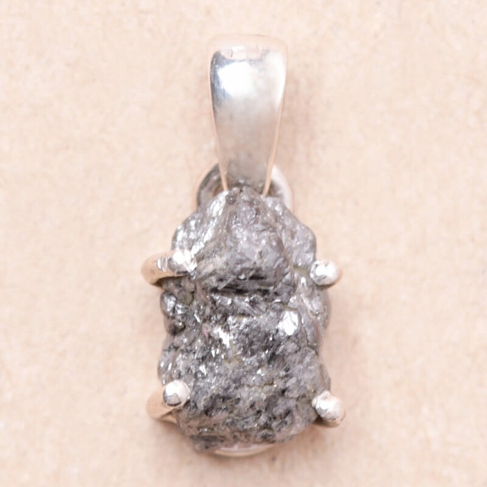 Diamant přírodní surový přívěsek stříbro Ag 925 LOT7 - 1 cm
