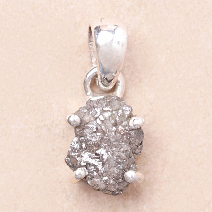 Diamant přírodní surový přívěsek stříbro Ag 925 LOT32 - 0