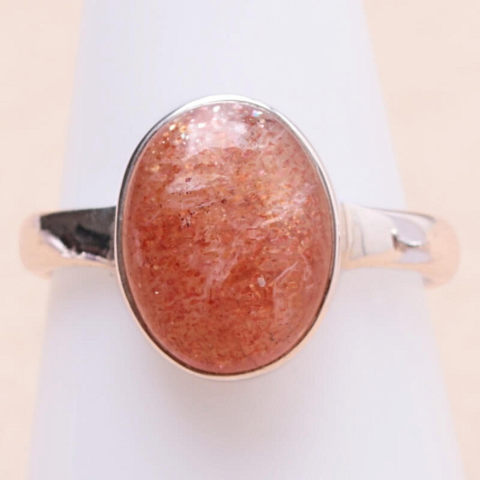 Sluneční kámen prsten stříbro Ag 925 R723 - 59 mm (US 9)