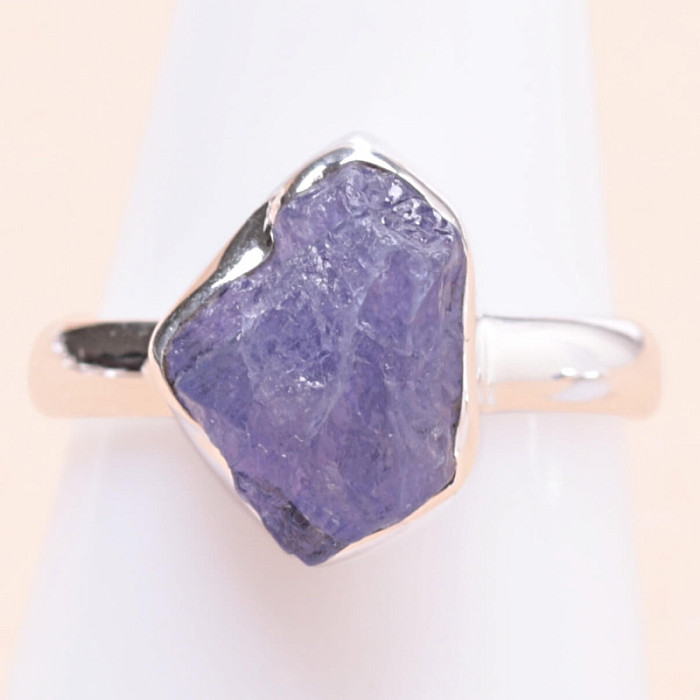 Tanzanit surový prsten stříbro Ag 925 LOT241 - 56 mm (US 7