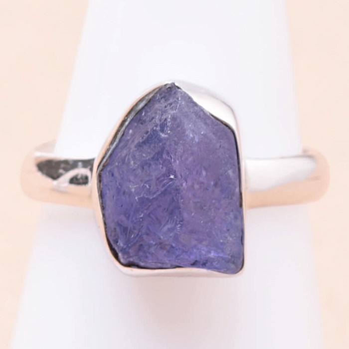 Tanzanit surový prsten stříbro Ag 925 LOT246 - 54 mm (US 7)