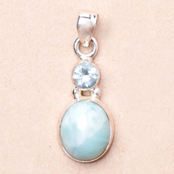 Larimar přívěsek stříbro Ag 925 85675 - 2 cm