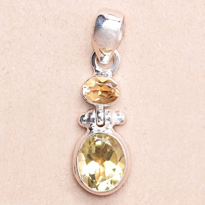Topaz žlutý Lemon přívěsek stříbro Ag 925 82089 - 2