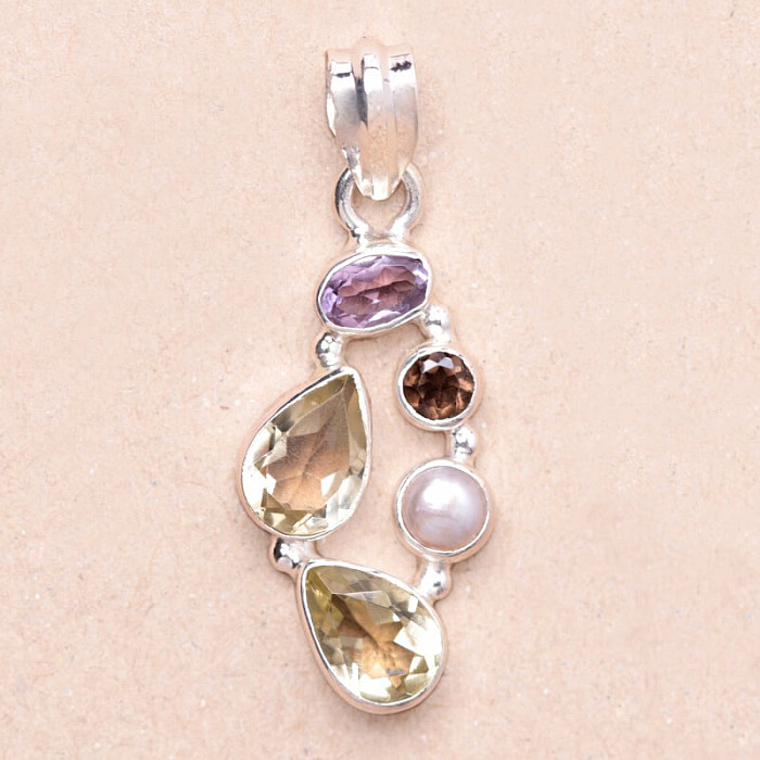 Topaz žlutý Lemon přívěsek stříbro Ag 925 89511 - 2
