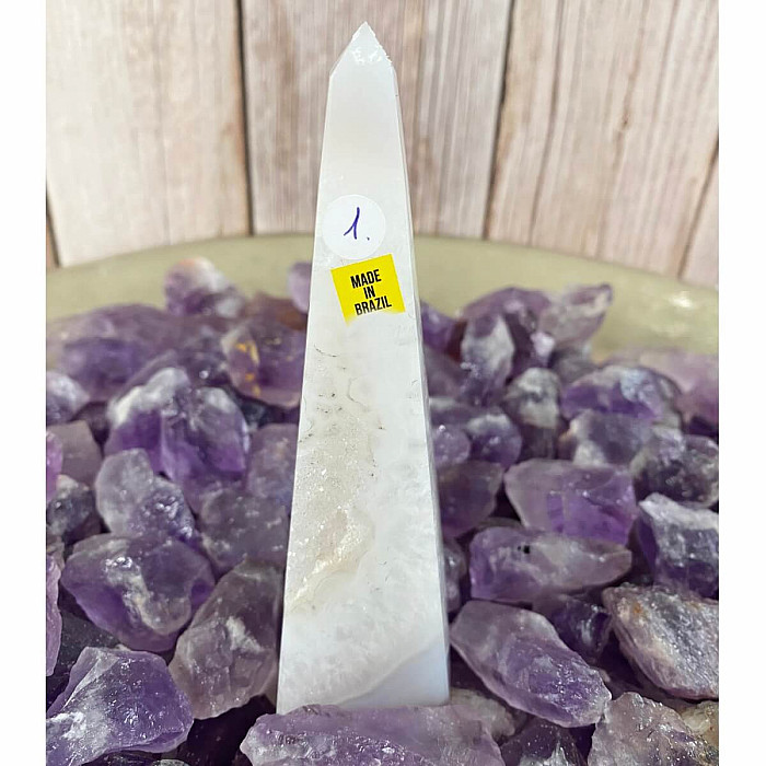 Achát brazilský špice - obelisk KO1 - cca 3