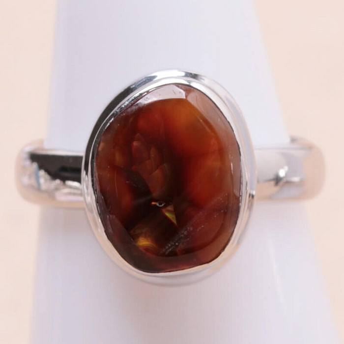 Achát mexický ohnivý prsten stříbro Ag 925 R633 - 52 mm (US 6)