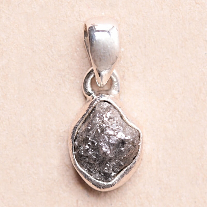 Diamant přírodní surový přívěsek stříbro Ag 925 P181 - 1 cm