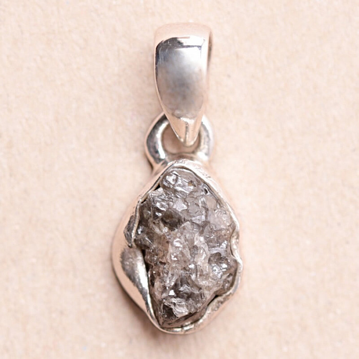 Diamant přírodní surový přívěsek stříbro Ag 925 P197 - 1 cm