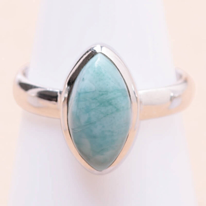 Larimar prsten stříbro Ag 925 R3993 - 58 mm (US 8