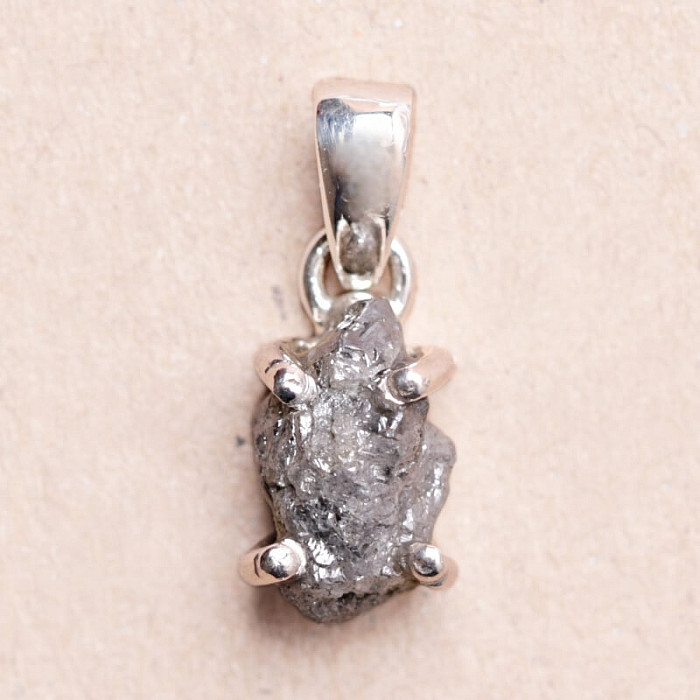 Diamant přírodní surový přívěsek stříbro Ag 925 LOT41 - 1 cm