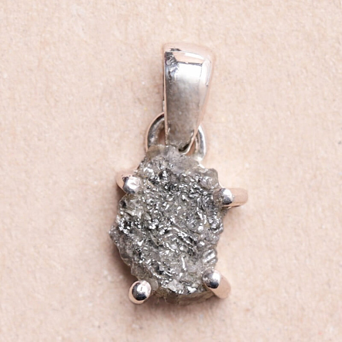 Diamant přírodní surový přívěsek stříbro Ag 925 LOT42 - 0