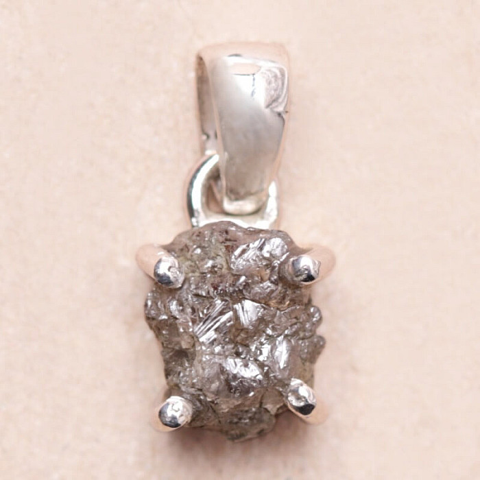 Diamant přírodní surový přívěsek stříbro Ag 925 LOT50 - 0
