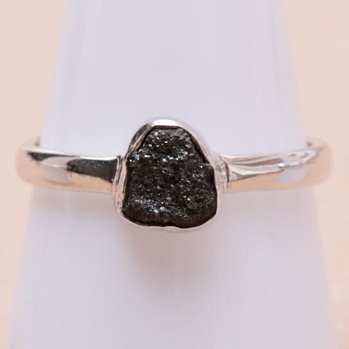 Diamant přírodní surový prsten stříbro Ag 925 R268 - 59 mm (US 9)