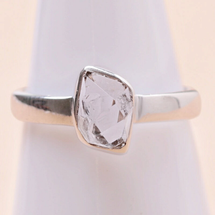Herkimer diamant prsten stříbro Ag 925 LOT31 - 52 mm (US 6)