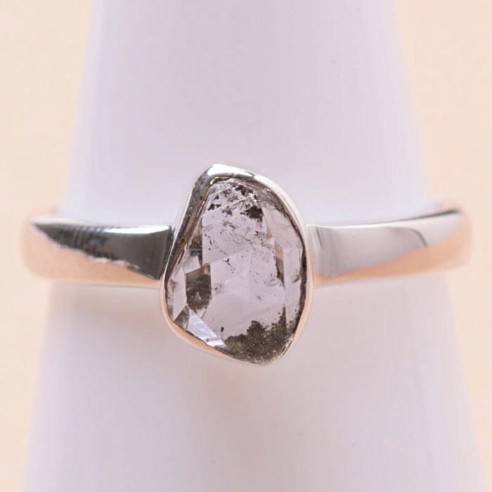 Herkimer diamant prsten stříbro Ag 925 LOT32 - 54 mm (US 7)