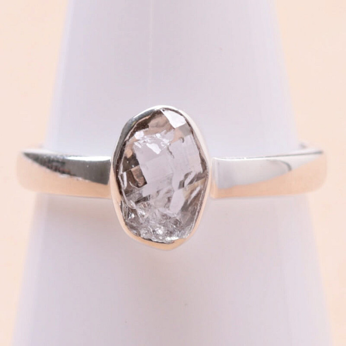 Herkimer diamant prsten stříbro Ag 925 LOT33 - 54 mm (US 7)