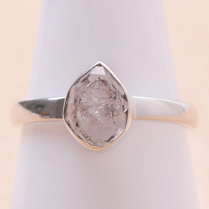 Herkimer diamant prsten stříbro Ag 925 LOT37 - 59 mm (US 9)