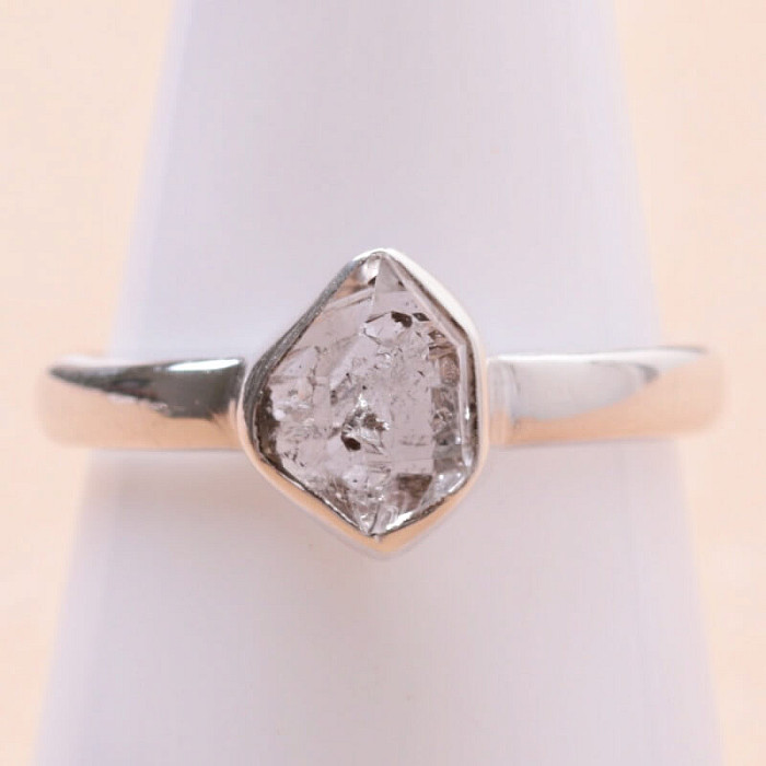 Herkimer diamant prsten stříbro Ag 925 LOT38 - 54 mm (US 7)